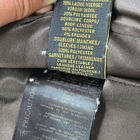 VTG Mackage Brown Tweed Houndstooth Wool Coat Sz M High Collar Button jacket - Picture 10 of 12